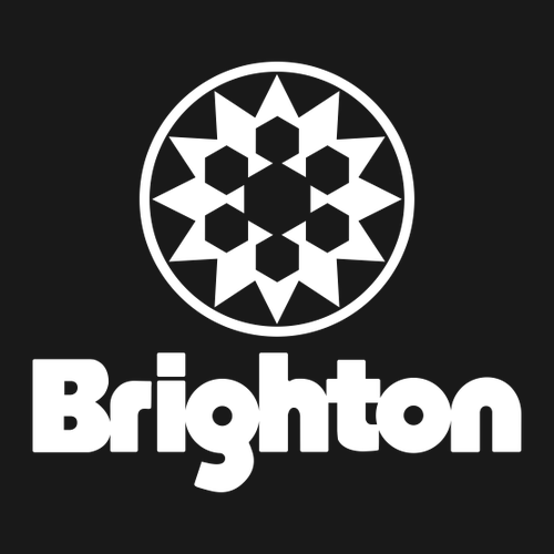 Brighton Adult Hoodie White Chest and Back Logo Black 