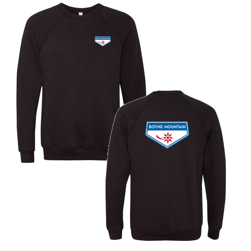 Boyne Mountain Adult Crewneck Full Color Chest and Back Logo Black 