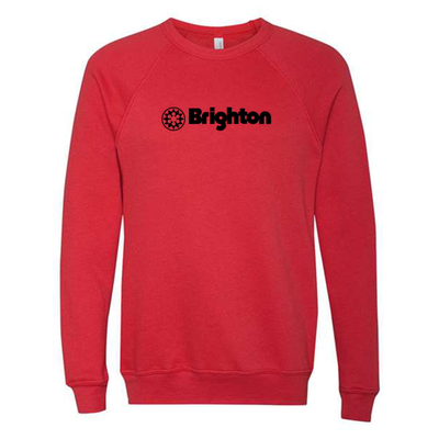 Brighton Adult Crewneck Black Chest Logo Red 