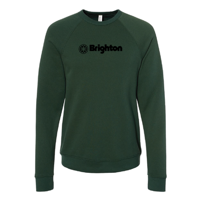 Brighton Adult Crewneck Black Chest Logo Forest 