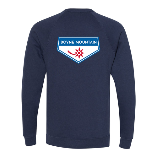 Boyne Mountain Adult Crewneck Full Color Chest and Back Logo Navy 