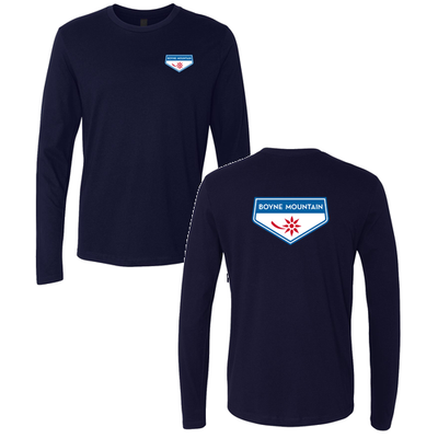 Boyne Mountain Adult Long Sleeve Full Color Chest and Back Logo Midnight Navy 