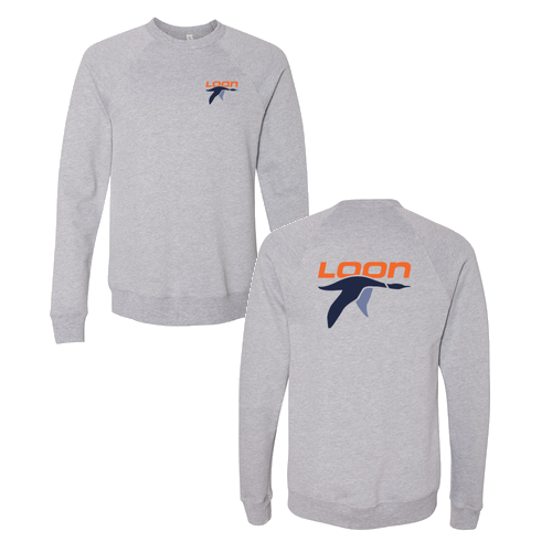 Loon Mountain Adult Crewneck Full Color Chest and Back Logo Athletic Heather