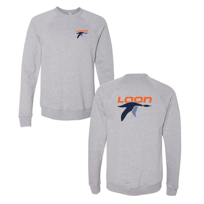 Loon Mountain Adult Crewneck Full Color Chest and Back Logo Athletic Heather