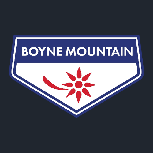 Boyne Mountain Adult Long Sleeve Full Color Chest Logo Midnight Navy 