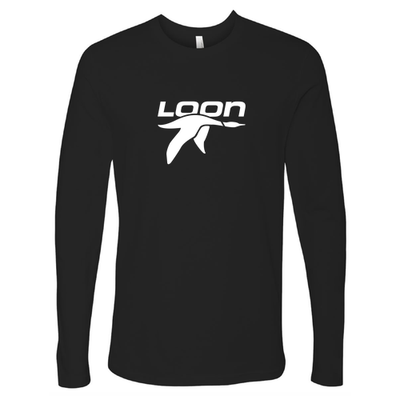 Loon Mountain Adult Long Sleeve White Chest Logo Black