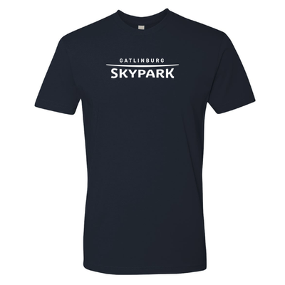 Gatlinburg SkyPark Adult T-Shirt White Chest Logo Navy