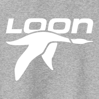 Loon Mountain Adult Crewneck White Chest and Back Logo Athletic Heather