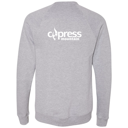 Cypress Adult Crewneck White Chest and Back Logo Athletic Heather 