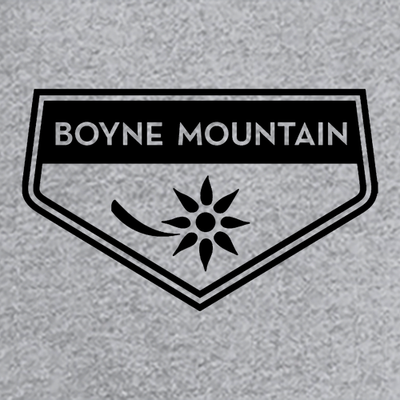 Boyne Mountain Adult T-Shirt Black Chest and Back Logo Heather Grey 