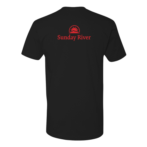 Sunday River Adult T-Shirt Red Chest and Back Logo Black 