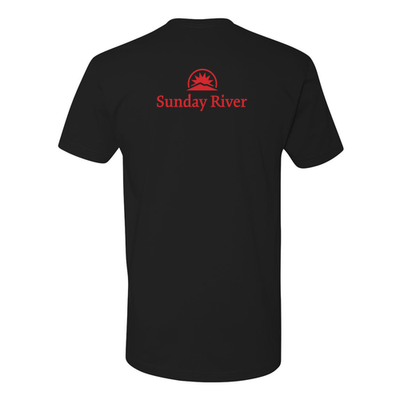 Sunday River Adult T-Shirt Red Chest and Back Logo Black 