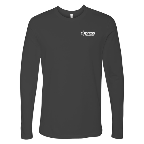 Cypress Adult Long Sleeve White Chest and Back Logo Heavy Metal 