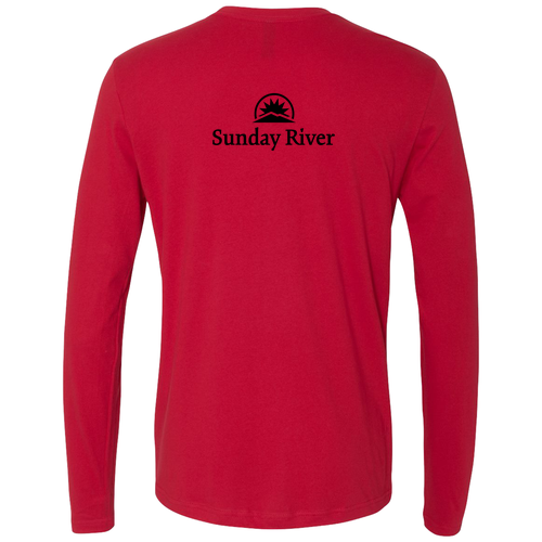 Sunday River Adult Long Sleeve Black Chest and Back Logo Red 