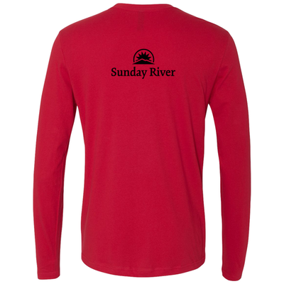 Sunday River Adult Long Sleeve Black Chest and Back Logo Red 