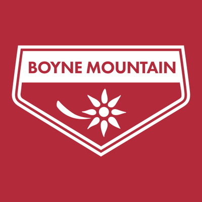 Boyne Mountain Adult Long Sleeve White Chest Logo Red 