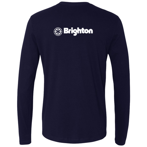 Brighton Adult Long Sleeve White Chest and Back Logo Midnight Navy 