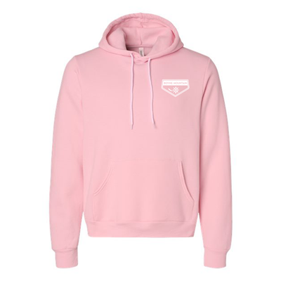 Boyne Mountain Adult Hoodie White Chest and Back Logo Pink 