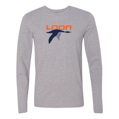 Loon Mountain Adult Long Sleeve Full Color Chest Logo Heather Grey