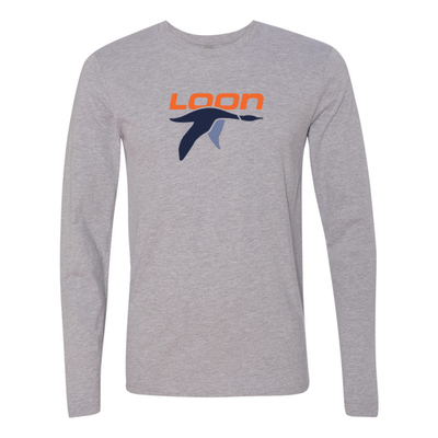 Loon Mountain Adult Long Sleeve Full Color Chest Logo Heather Grey
