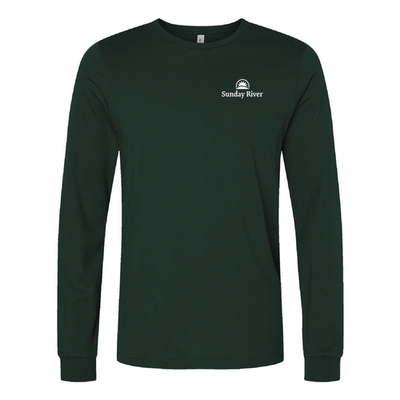Sunday River Adult Long Sleeve White Chest and Back Logo Forest 