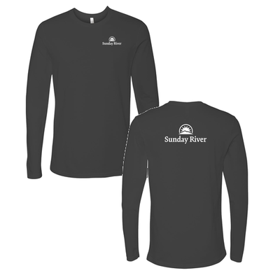 Sunday River Adult Long Sleeve White Chest and Back Logo Heavy Metal 