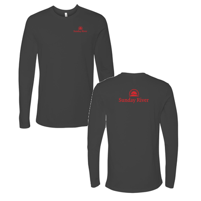 Sunday River Adult Long Sleeve Red Chest and Back Logo Heavy Metal 