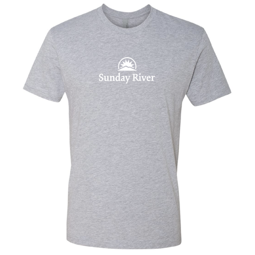 Sunday River Adult T-Shirt White Chest Logo Heather Grey 