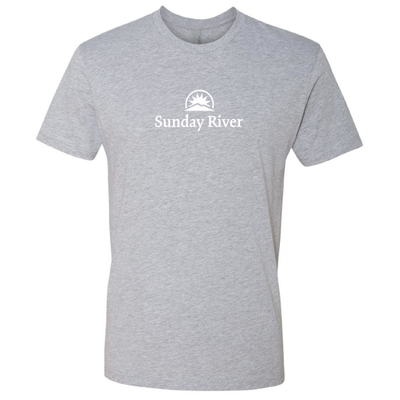 Sunday River Adult T-Shirt White Chest Logo Heather Grey 