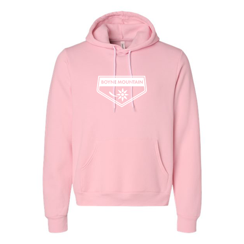 Boyne Mountain Adult Hoodie White Chest Logo Pink 