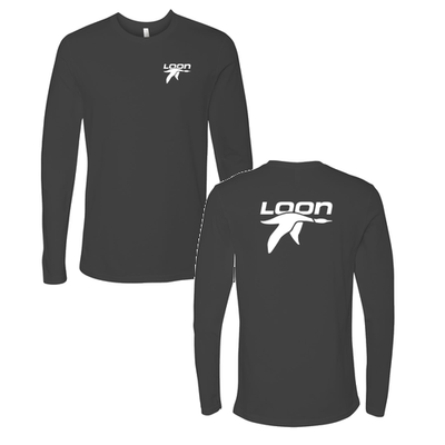 Loon Mountain Adult Long Sleeve White Chest and Back Logo Heavy Metal