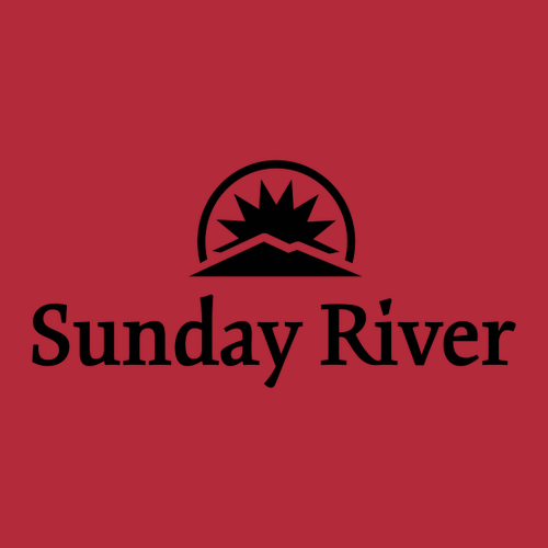 Sunday River Adult T-Shirt Black Chest Logo Red 