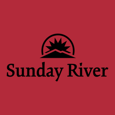 Sunday River Adult T-Shirt Black Chest Logo Red 