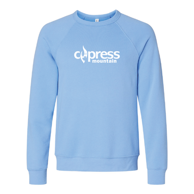 Cypress Adult Crewneck White Chest Logo Carolina Blue 