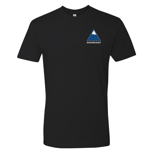 Sugarloaf Adult T-Shirt Full Color Chest and Back Logo Black