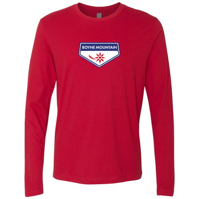 Boyne Mountain Adult Long Sleeve Full Color Chest Logo Red 