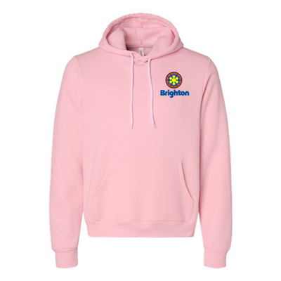 Brighton Adult Hoodie Full Color Chest and Back Logo Pink 