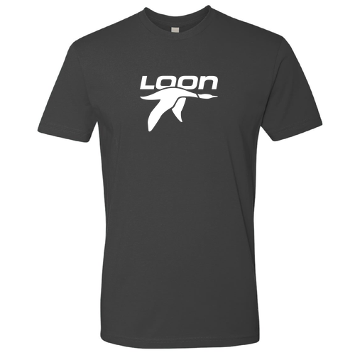 Loon Mountain Adult T-Shirt White Chest Logo Heavy Metal