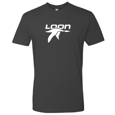 Loon Mountain Adult T-Shirt White Chest Logo Heavy Metal
