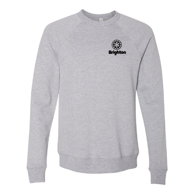 Brighton Adult Crewneck Black Chest and Back Logo Athletic Heather 