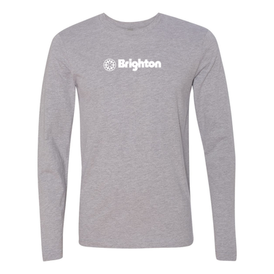 Brighton Adult Long Sleeve White Chest Logo Heather Grey 