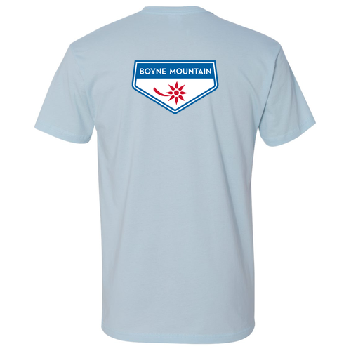 Boyne Mountain Adult T-Shirt Full Color Chest and Back Logo Light Blue 