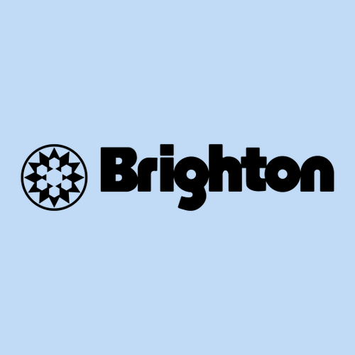 Brighton Adult T-Shirt Black Chest and Back Logo Light Blue 