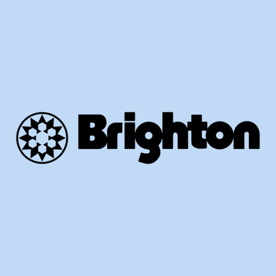 Brighton Adult T-Shirt Black Chest and Back Logo Light Blue 