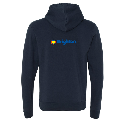 Brighton Adult Hoodie Full Color Chest and Back Logo Navy 