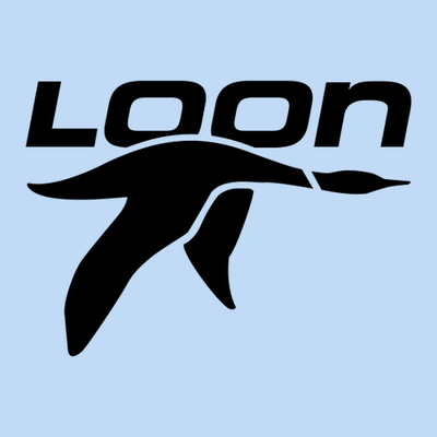 Loon Mountain Adult T-Shirt Black Chest and Back Logo Light Blue
