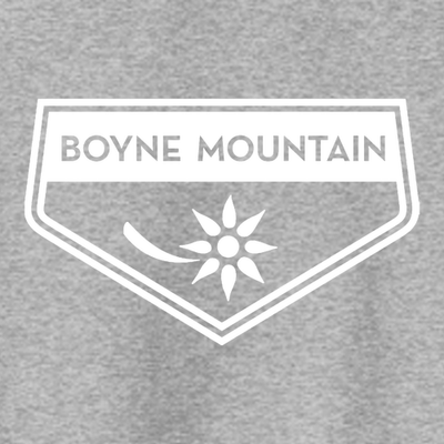 Boyne Mountain Adult Crewneck White Chest and Back Logo Athletic Heather 