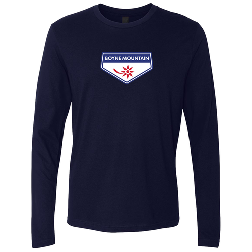 Boyne Mountain Adult Long Sleeve Full Color Chest Logo Midnight Navy 