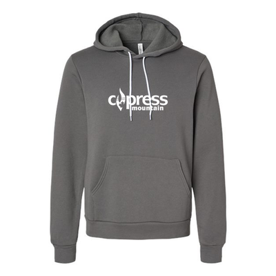 Cypress Adult Hoodie White Chest Logo Asphalt 