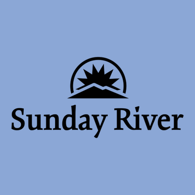 Sunday River Adult Hoodie Black Chest Logo Carolina Blue 